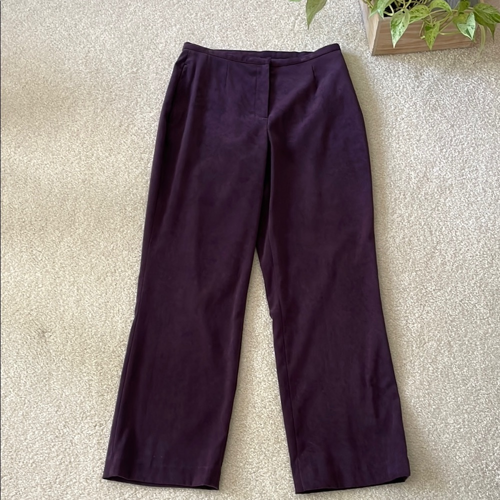Sigred Olsen Faux Suede Purple Women's Dress Pants Size 6P